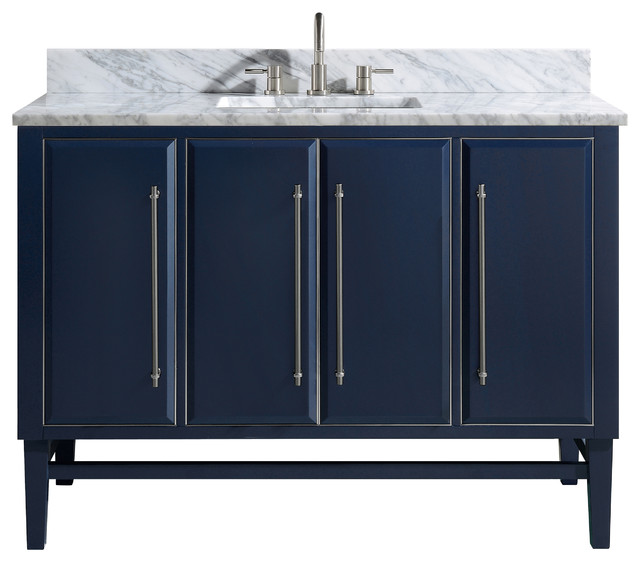 Mason 49 Vanity Combo Navy Blue Transitional Bathroom