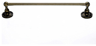 Edwardian Bath 18" Single Towel Rod - German Bronze - Ribbon Back Plate