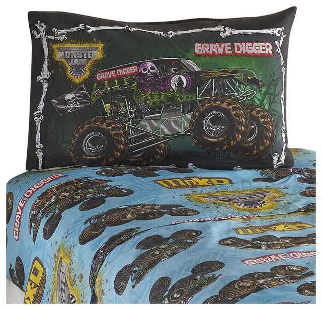 Monster Jam Twin Sheet Set Grave Digger Bedding ...