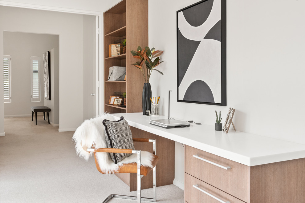 Design ideas for a contemporary home office in Perth.