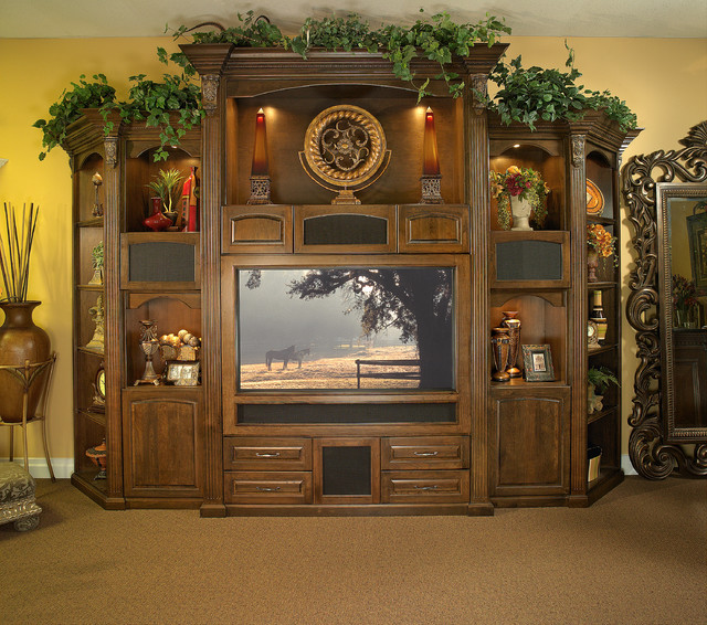 Custom Made Wall Unit for Large Screen Plasma TV Traditional