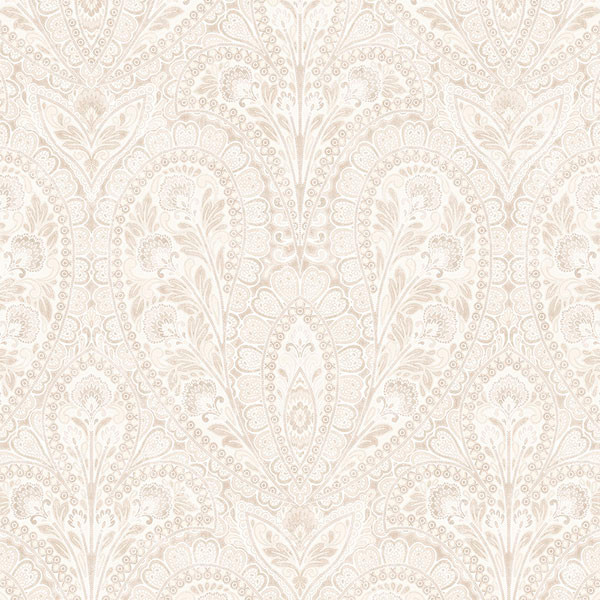 Paisley Floral Wallpaper, Beige, Sample