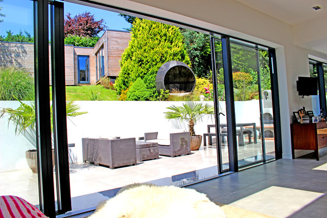 Open plan, kitchen, dining, living area, patio, Hove contemporary-living-room