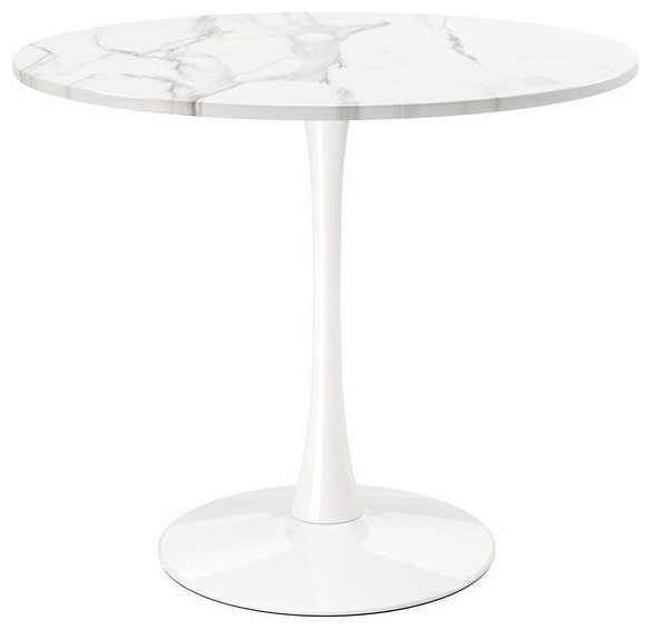 Modholic Tulip Wood Top Dining Table 36" Round Modern Dining Tables