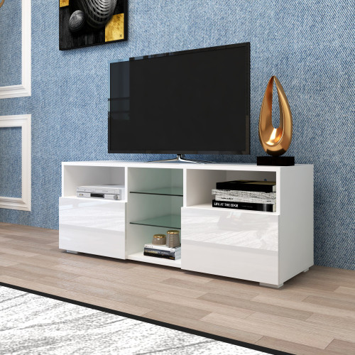 Modern white TV HighGloss LED bedroom tv stand Modern