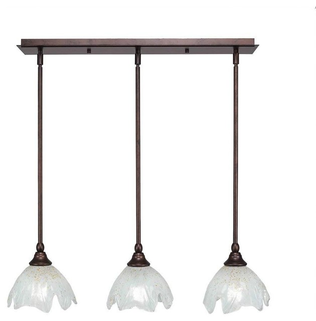 Any 3 Light Mini Pendant With Hang Straig Dark Granite Gray Linen Glass