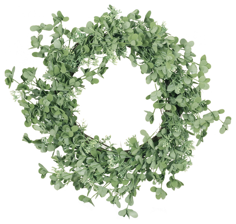 Frohock 27" Creeping Woodsorrel Artificial Wreath, Green