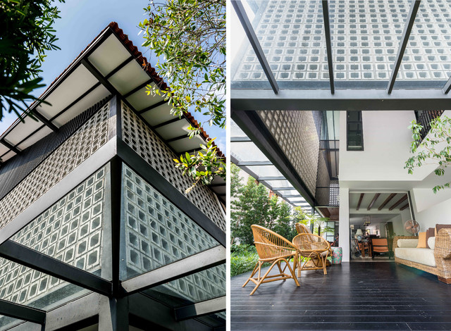 Vent Block House Contemporary Family Room Singapore By Freight Architects Houzz