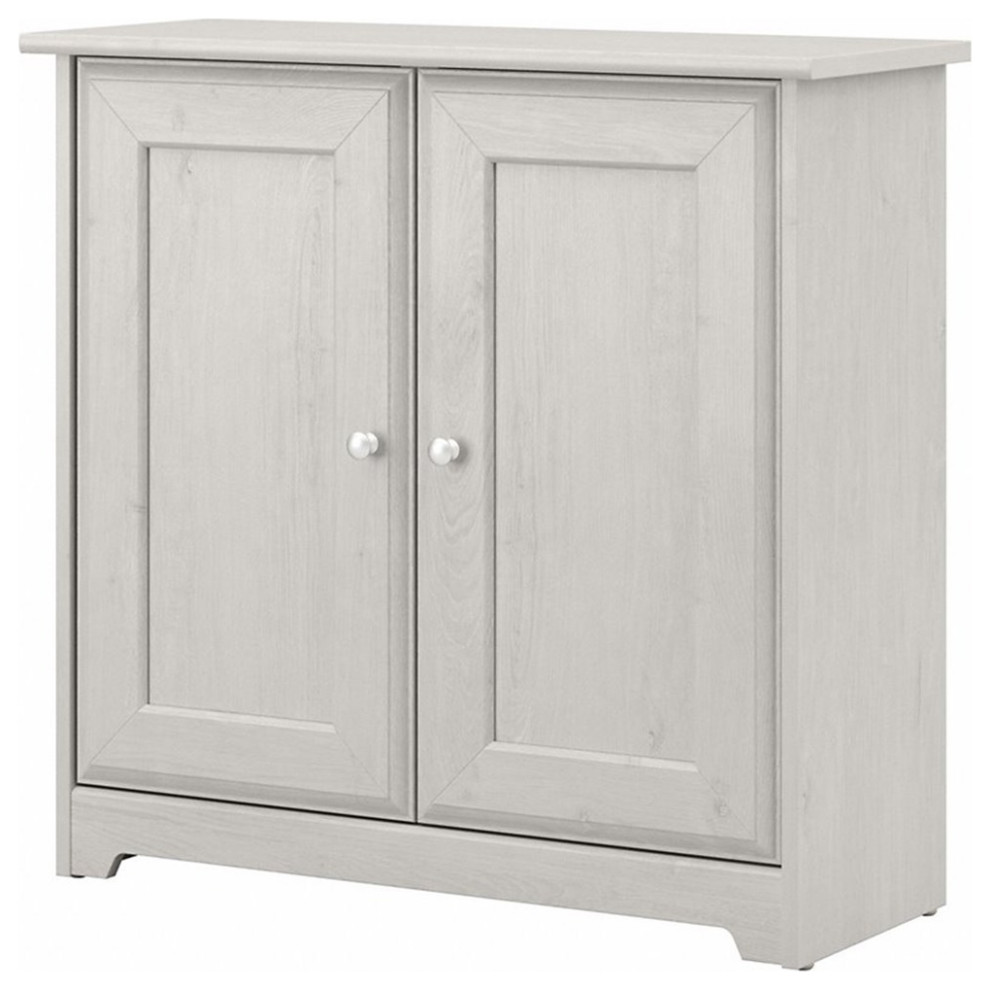 Pemberly Row Engineered Wood Small Storage with Doors in Linen White Oak Storage