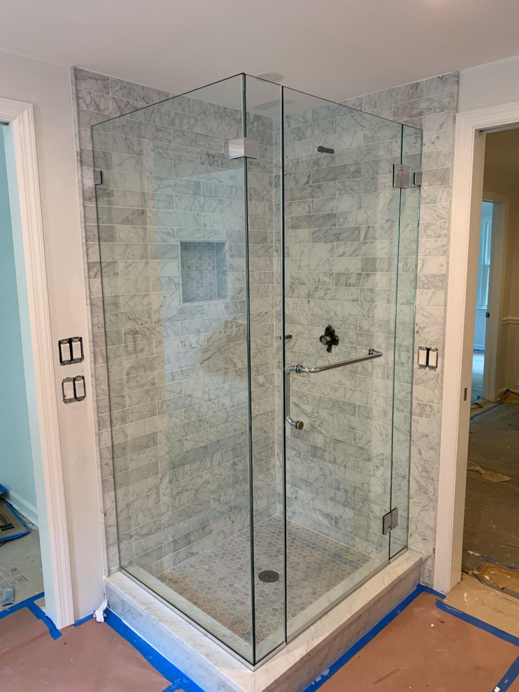 Glass Shower door custom made Contemporary Bathroom Bridgeport