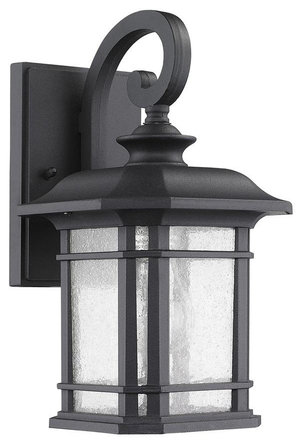 Franklin Transitional 1Light Black Outdoor Wall Sconce