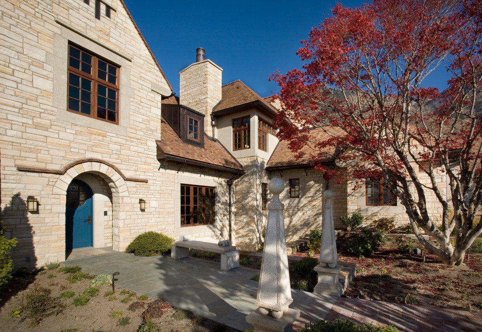 Traditional exterior in Salt Lake City with stone veneer.