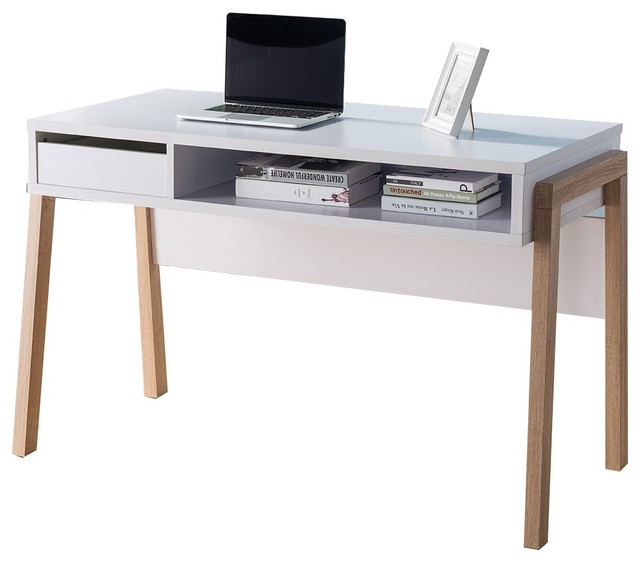 151071 Smart Home 43" USB Integrated Home Office Desk in White 
