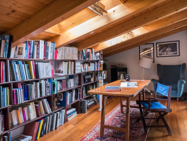 Loft-style attic eclectic-home-office