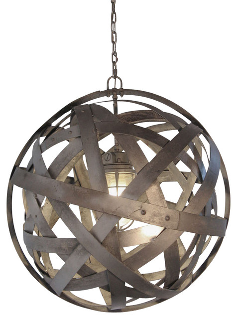 Orbits Urban Chandelier Recycled Wine Barrel Metal Hoops Orbits Urban Chandelier Recycled Wine Barrel Metal Hoops Galvanized Steel