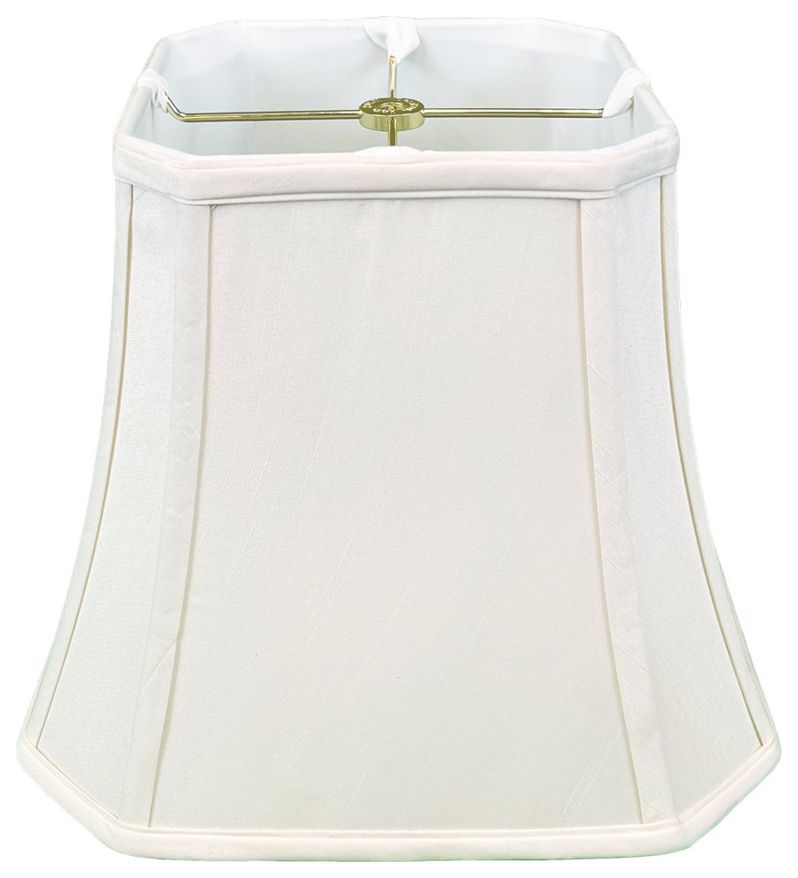 Royal Designs Square Cut Corner Bell Lamp Shade, White, 8"x14"x11.25", Single
