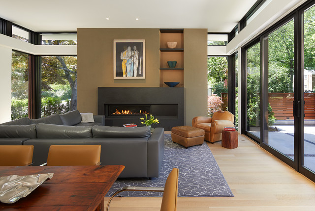 Corner Courtyard Residence contemporain-salon
