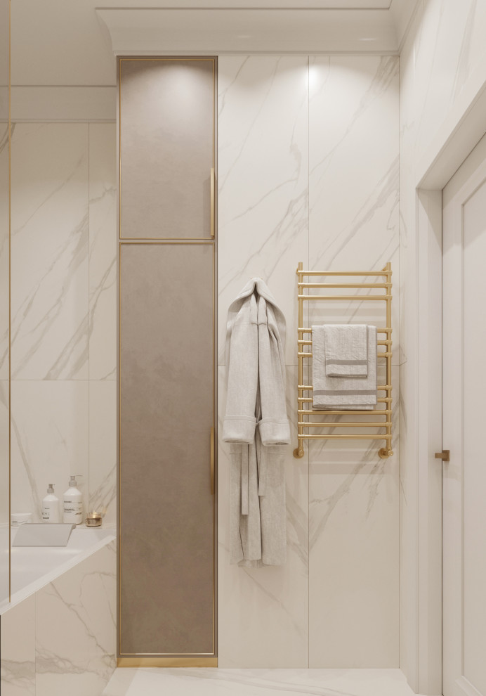 "Тёплое какао", квартира в ЖК "Дворянский", 98 м2