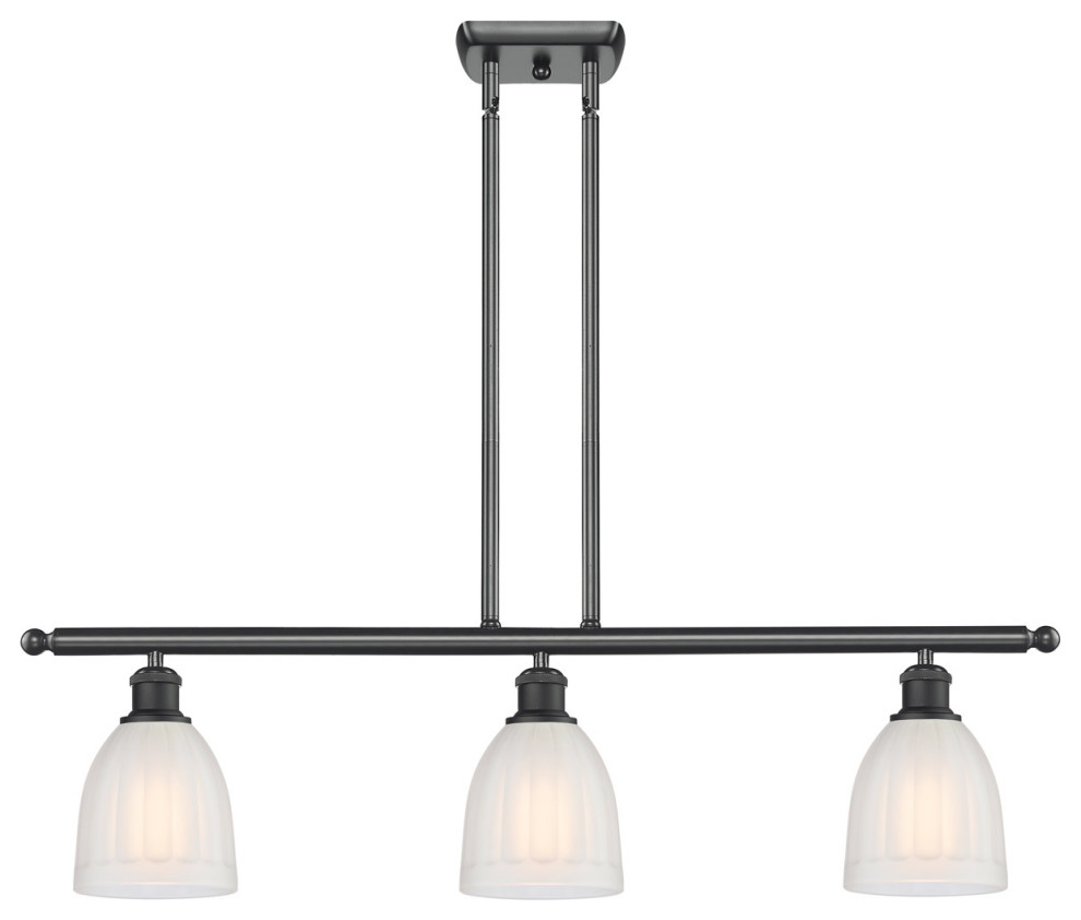 Ballston Brookfield 3 Light Island Light in Matte Black Industrial