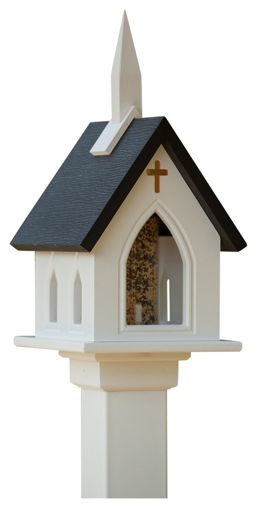 Vinyl Church Bird Feeder Contemporary Bird Feeders by The