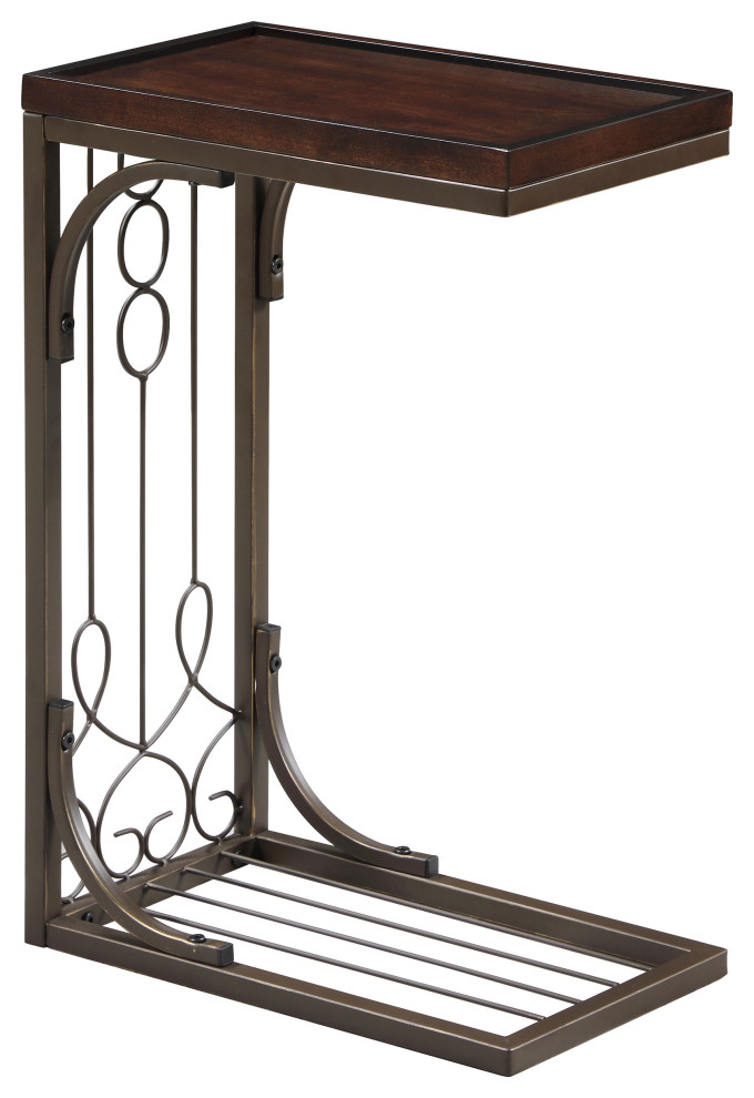 Alyssa Accent Table Brown and Burnished Copper