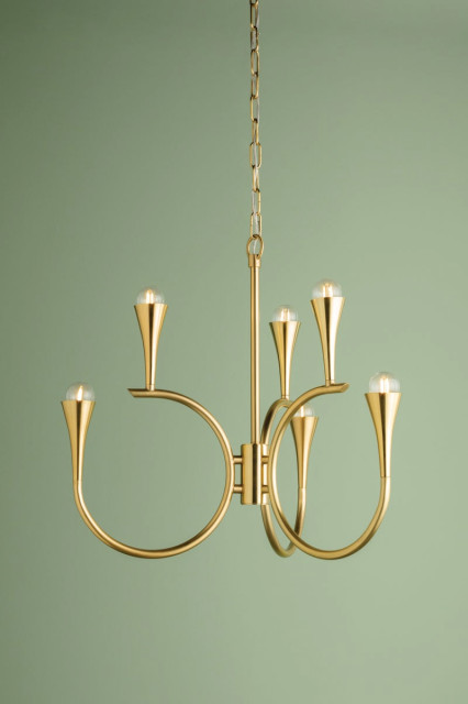 Mitzi Aviana 22.75" Chandelier Aged Brass, 27 - Contemporary ...