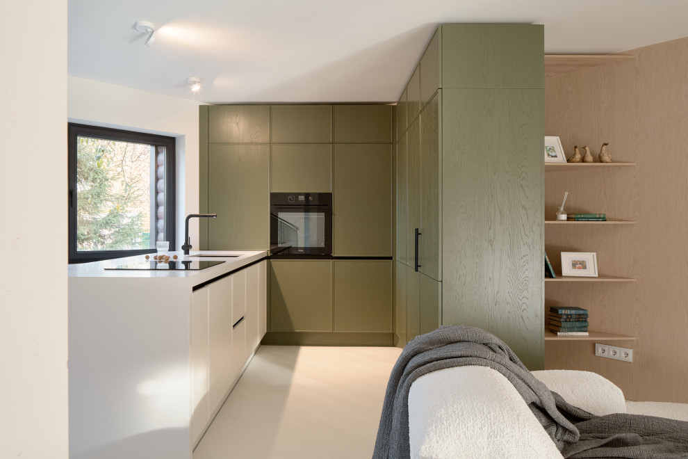 Кухня-гостиная. Разворот на 45 градусов