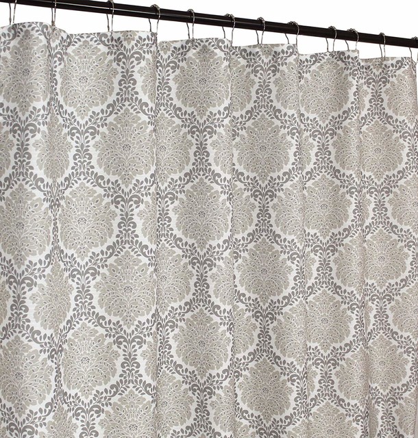 Gray And Tan Shower Curtain, Grey White And Tan Shower Curtain