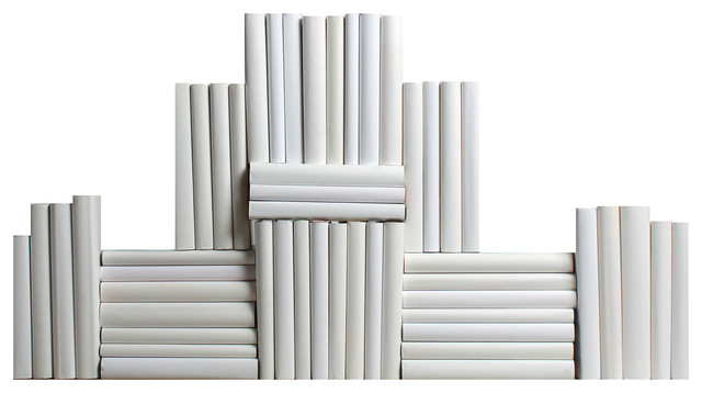 Decorative Books Modern White Wrapped Book Wall Set Of 50