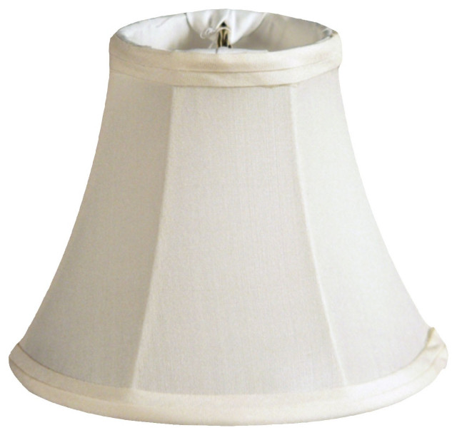 6" Ivory Slanted Set of 6 Chandelier Pongee Shantung Lampshades