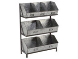 Tripar Industrial Metal Bin Organizer/Display Grey