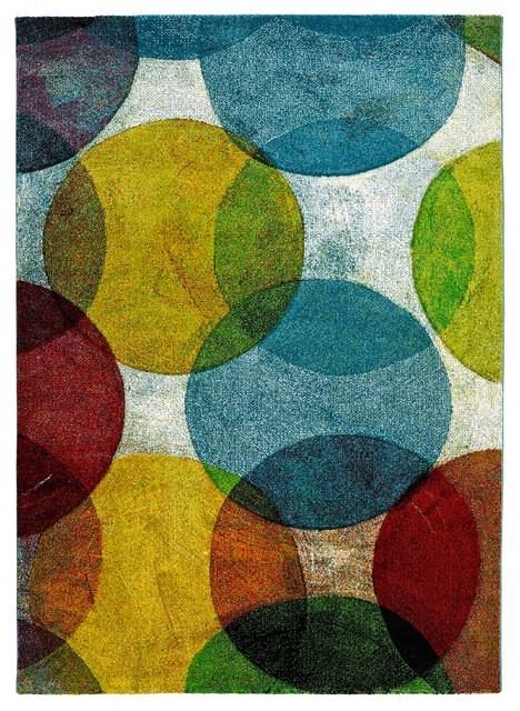 Naia Multicolour Circles Rug, 160x230 cm