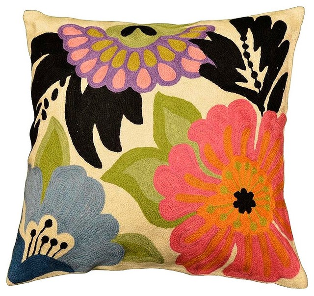 Modern Floral Design Pillow Cover I 