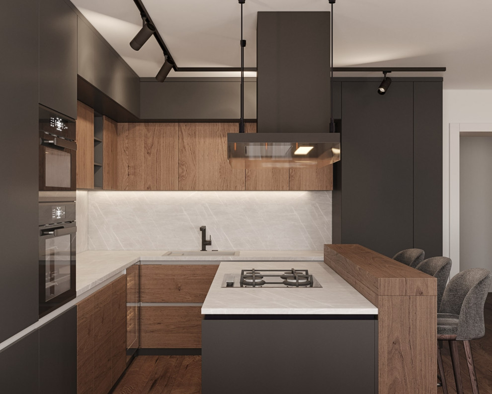 Кухня-гостиная и ванная на Комендантском проспекте