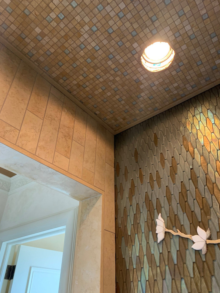 Custom glass mosaic and marble cherry tree shower Asiatique Milwaukee par Dragonfly Tile