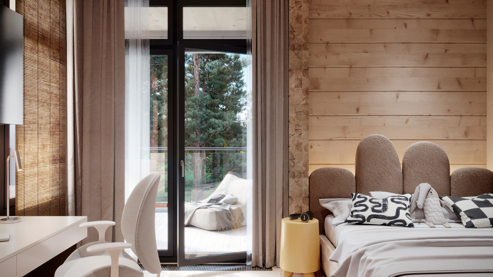 Интерьер подмосковного брусового дома компании Honka