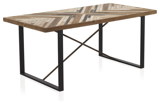 Lleida Wooden And Iron Dining Table Tables By Geese