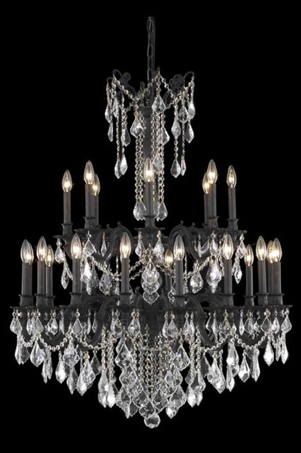 Elegant Lighting 9224G36DB/SS Chandelier from the Rosalia Collection