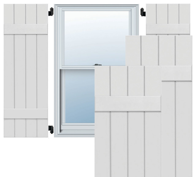 15" x 37" Exterior 4Board Composite Wood BoardnBatten Shutters