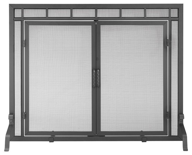Black Door Screen Transitional Fireplace Screens By The Mine