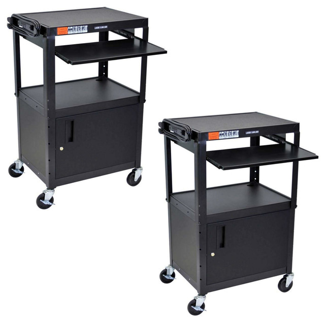 Mobile Adjustable Multipurpose Av Cart And Cabinet Pullout Keyboard Tray Contemporary Office Carts And Stands By Virventures