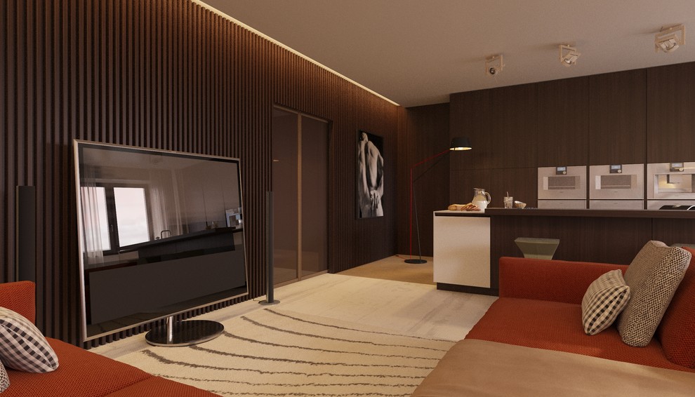 Кухня с гостиной. Частные апартаменты.