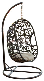 Guerneville Egg-Shaped Swing Chair, Brown