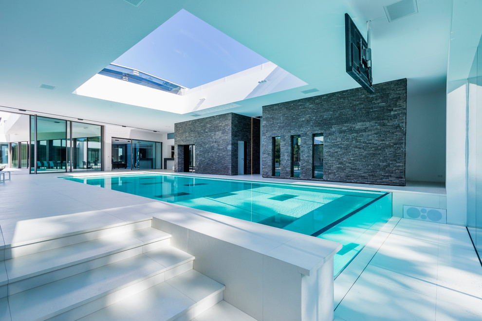 Design ideas for a modern pool in London.