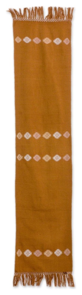 Novica Earth and Sky, Brown Cotton Table Runner