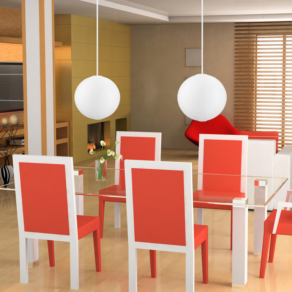 This is an example of an eclectic dining room.