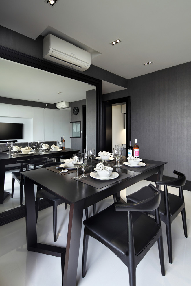 Design ideas for a modern dining room in Singapore.