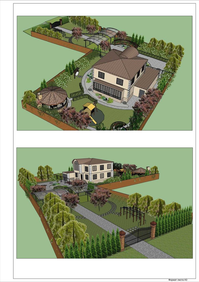 Часть проекта благоустройства и озеленения частного сада