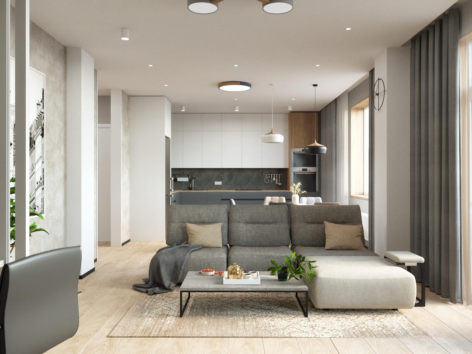 Проект общей площадью 100 кв.м. для семьи с дочкой