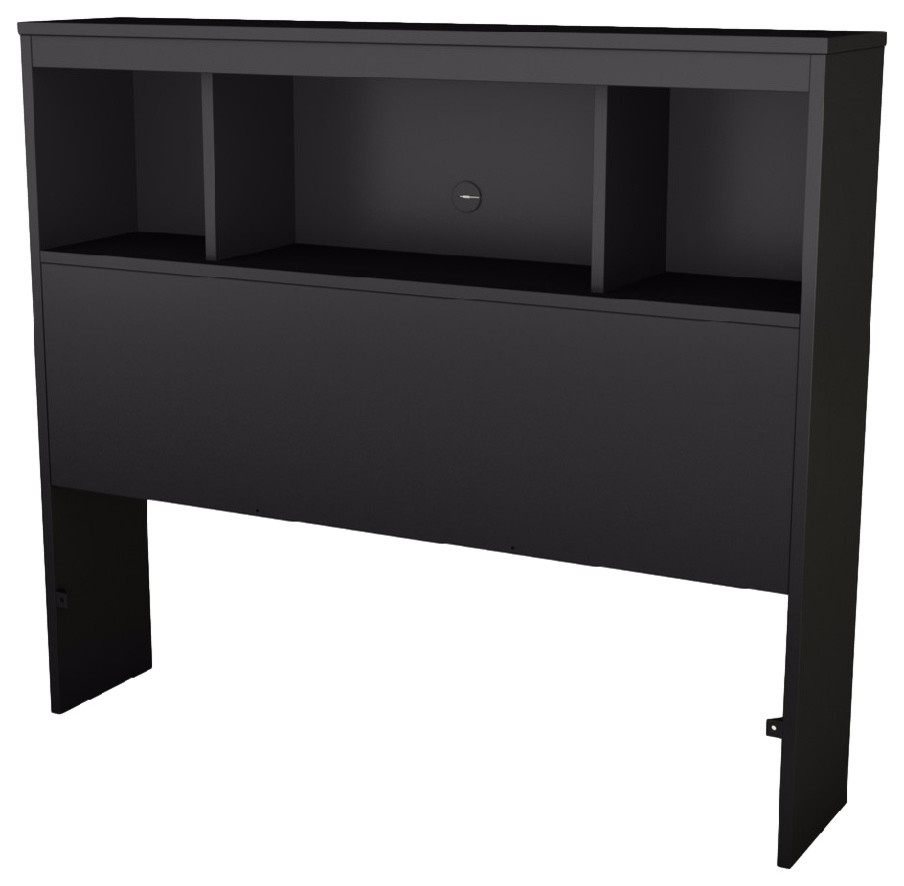 South Shore Spark Twin Bookcase Headboard (39''), Pure Black